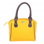 Beau Design Stylish  Yellow Color Imported PU Leather Casual Handbag With Double Handle For Women's/Ladies/Girls
